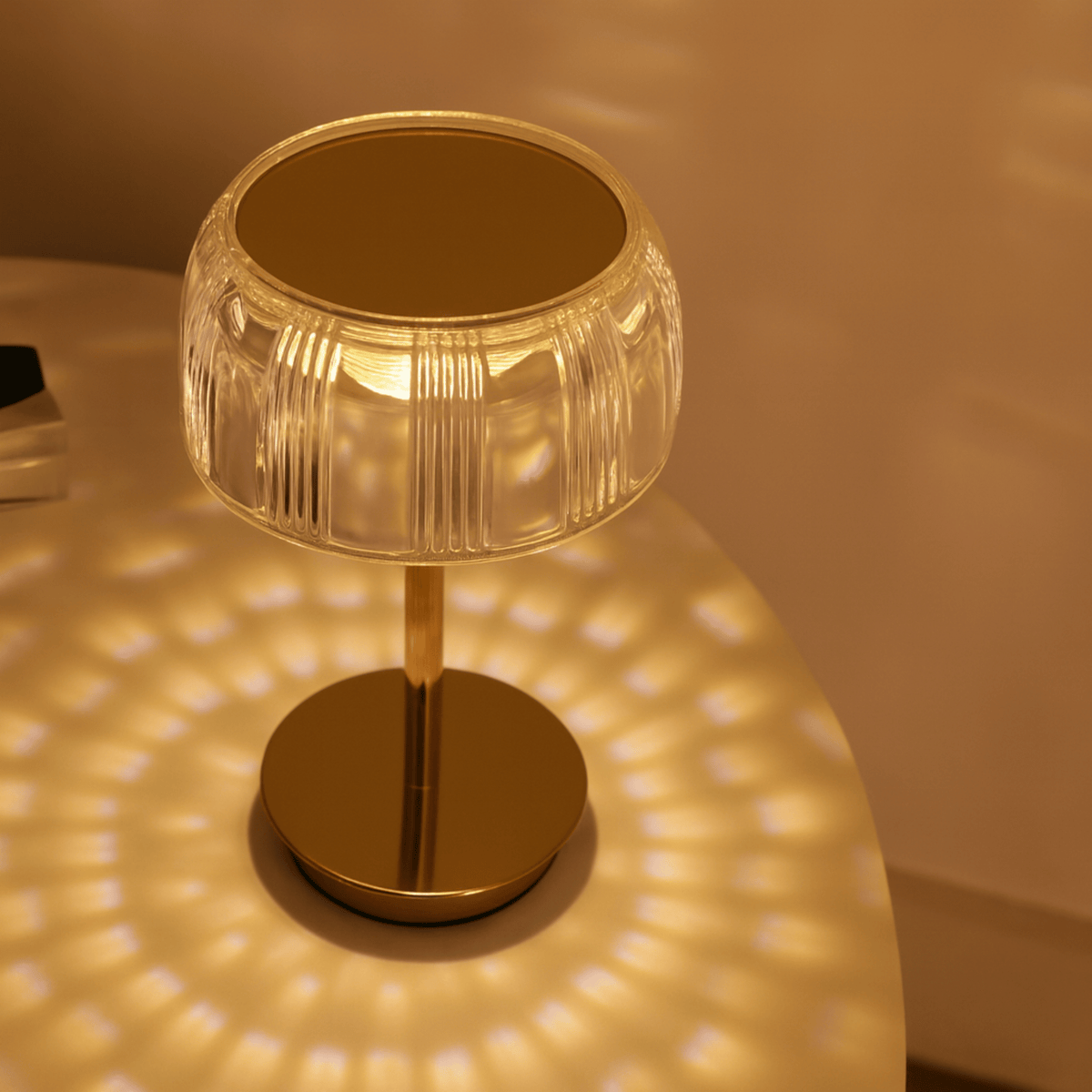 Ribbed Dome Table Lamp with Slim Stem – product view