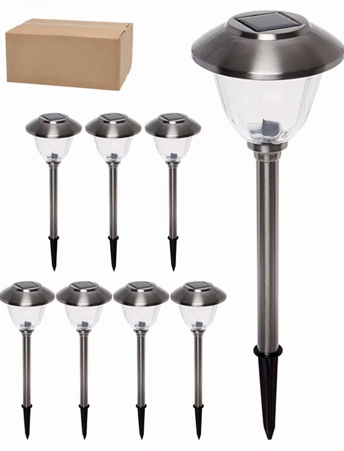 Pathway Stainless Steel Solar Lights, Set of 8 - product detail 7