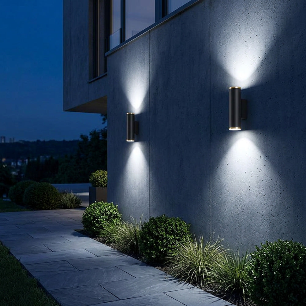 Up-And-Down Exterior Wall Light – Black-gold