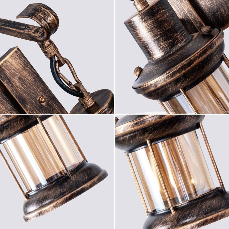 Metal Hanging Wall Lamp with Glass Shade – product view