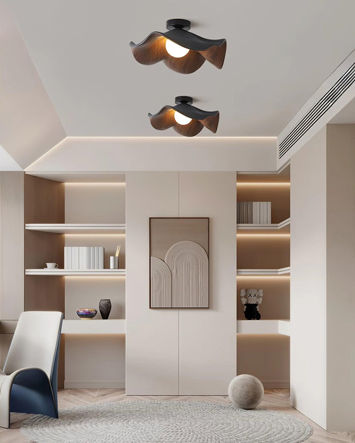 Organic Flush-Mount Ceiling Light – product view