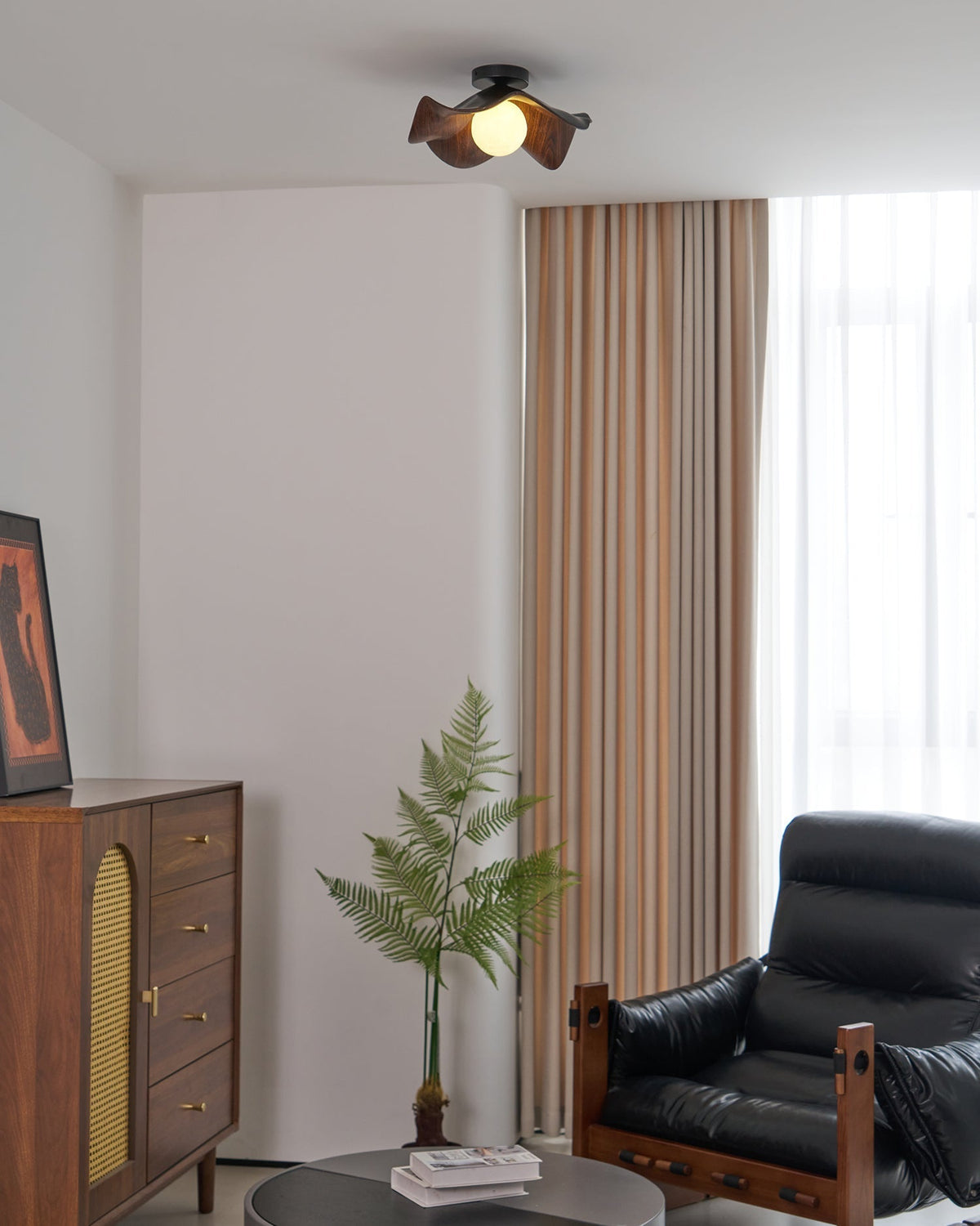 Organic Flush-Mount Ceiling Light – product view