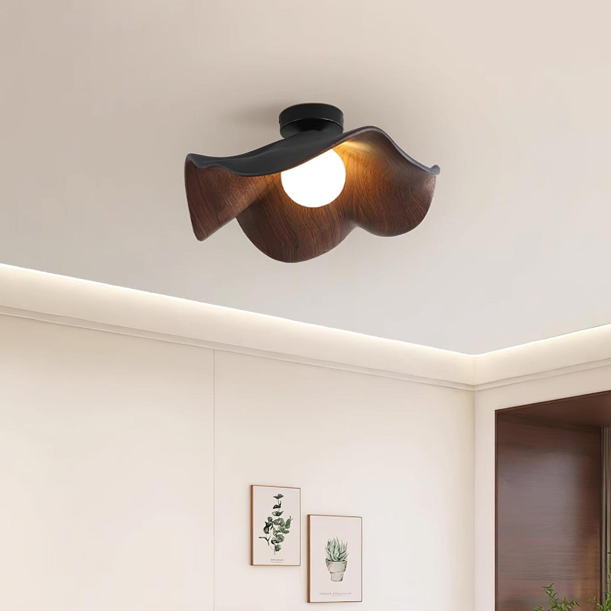 Organic Flush-Mount Ceiling Light – product view