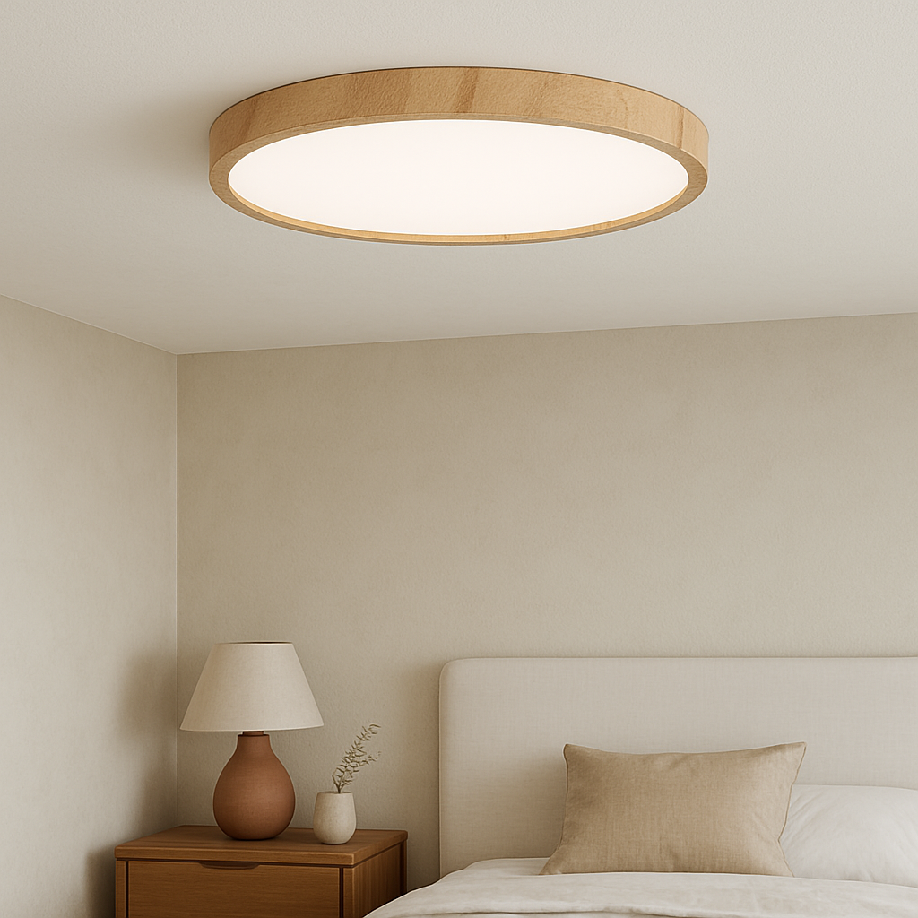 Minimalist Wood-Texture Ceiling Lamp – product view
