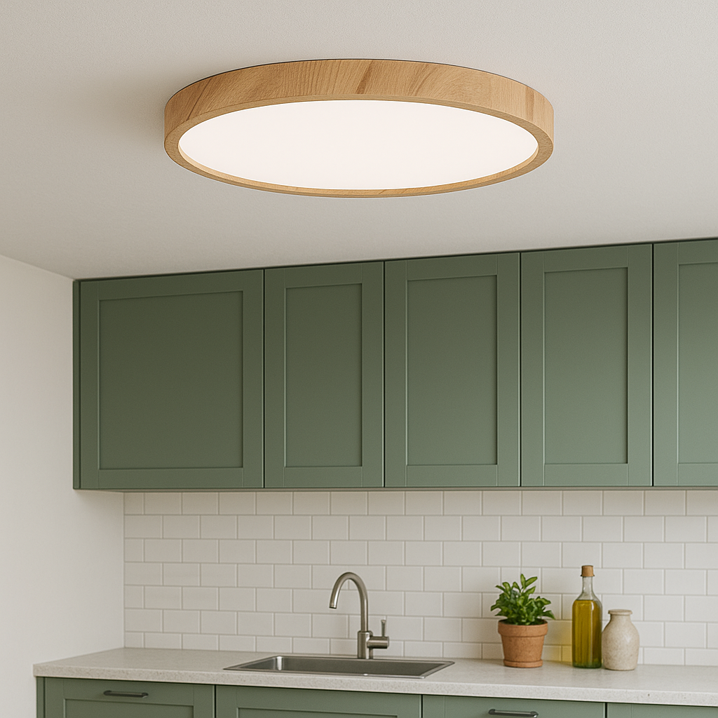 Minimalist Wood-Texture Ceiling Lamp – product view