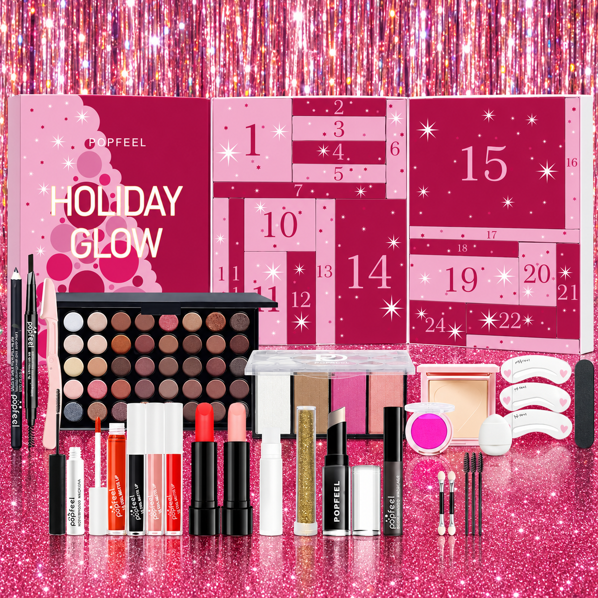 Makeup Advent Calendar 2026 with 24 Beauty Surprises – Pink – image 1