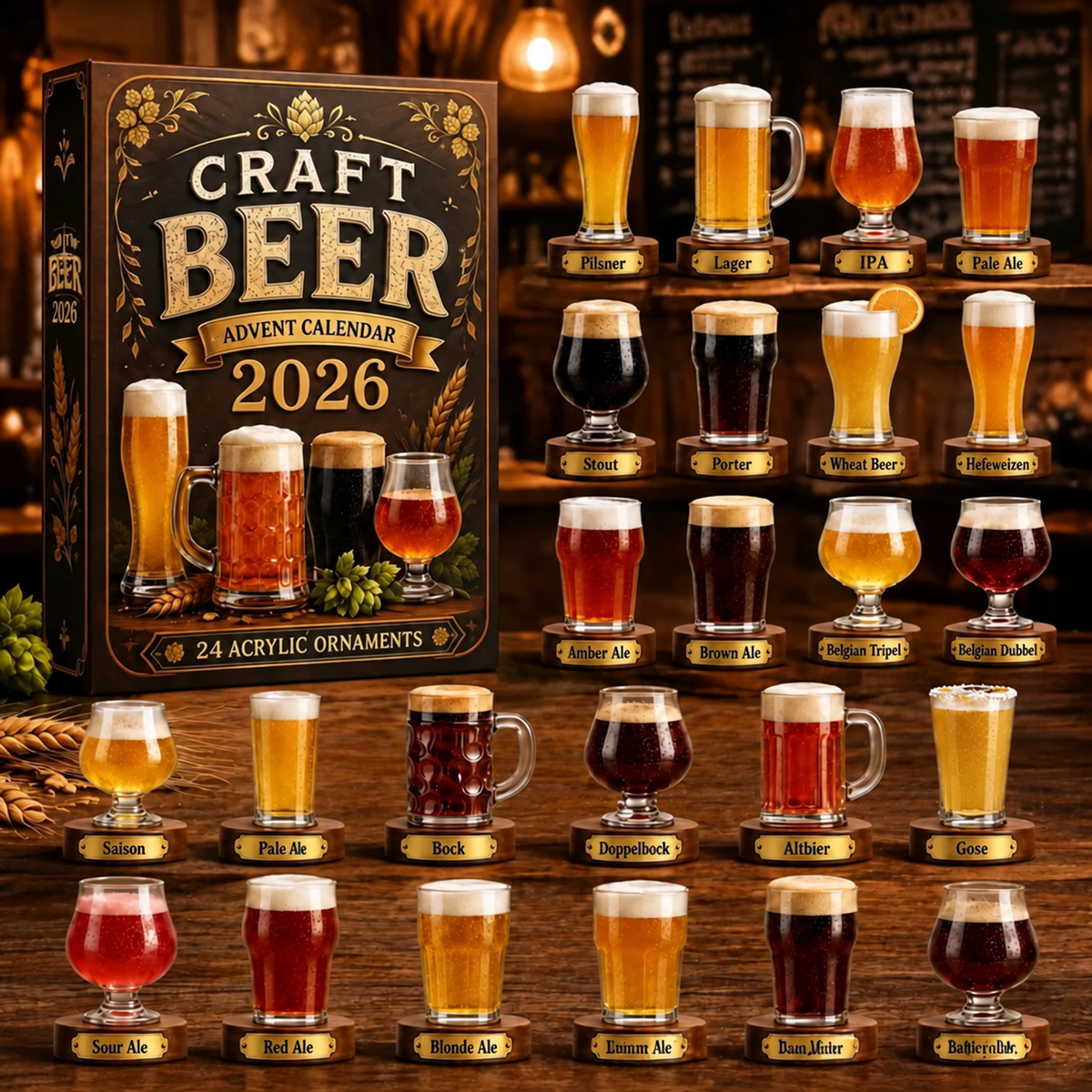 Beer Mug Advent Calendar 2026 with 24 Mini Ornaments – image 4