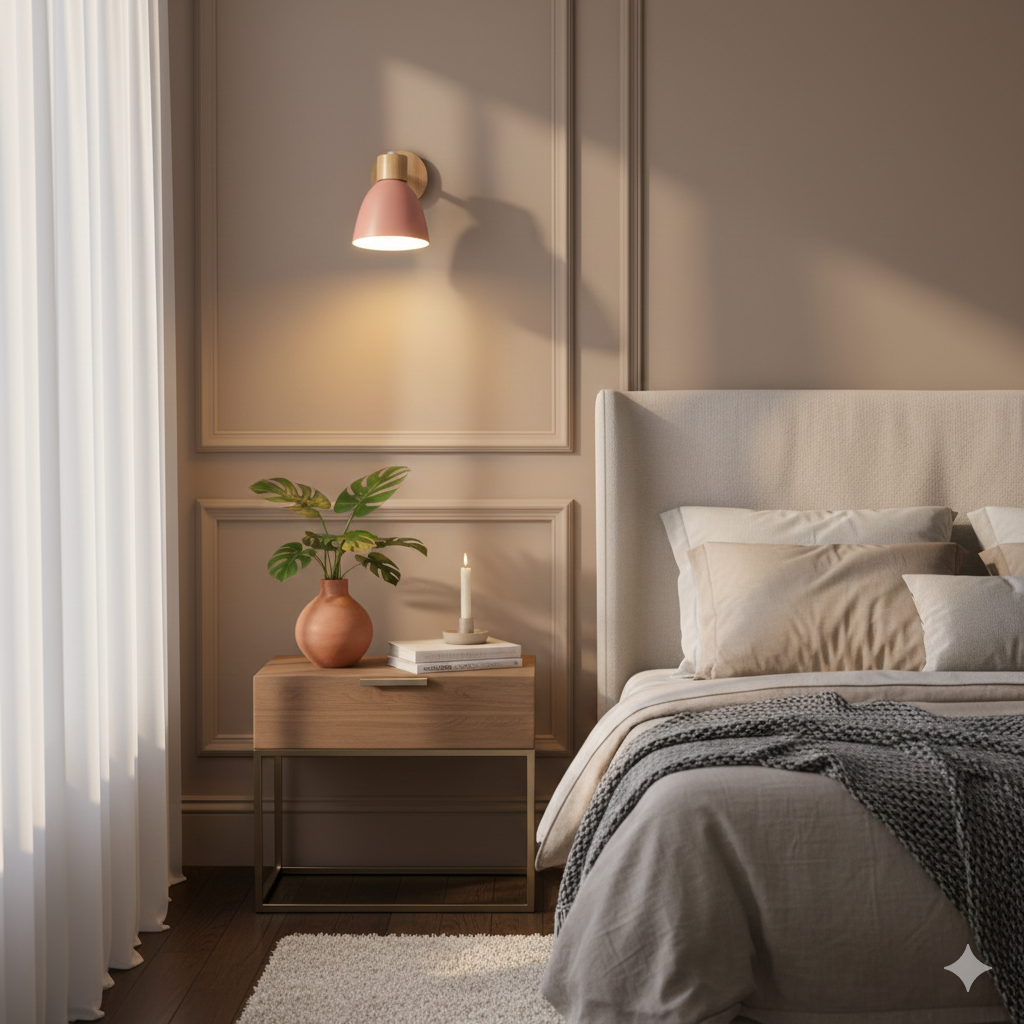 Wall Sconce with a Tilted Arm and Conical Shade – product view