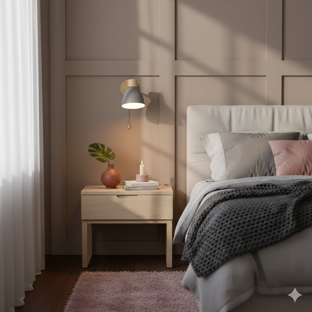 Wall Sconce with a Tilted Arm and Conical Shade – product view