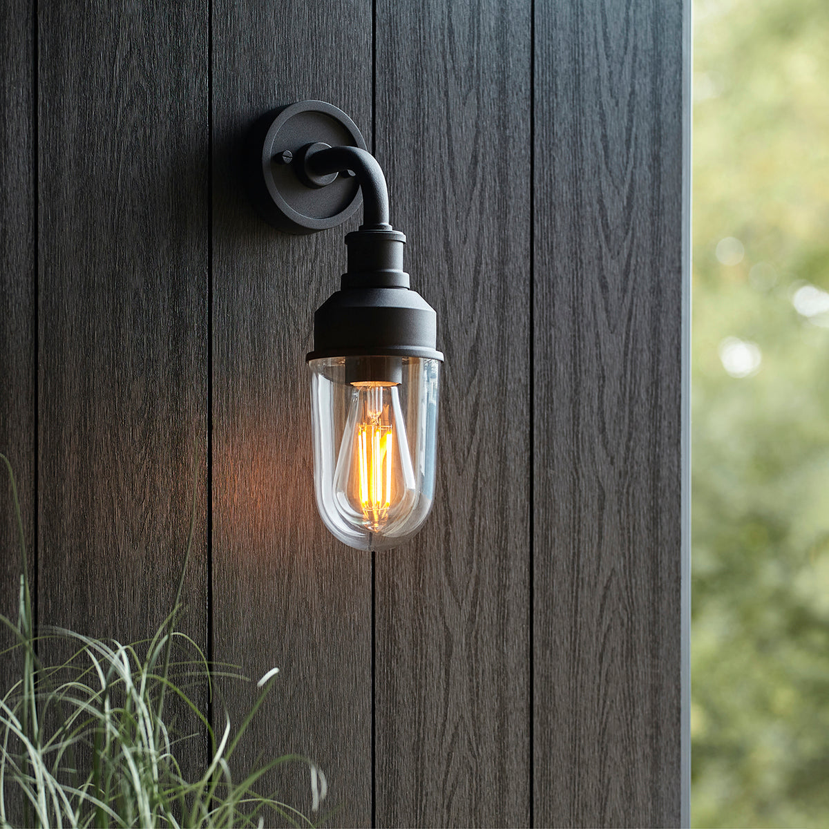 Harbour Black Glass Wall Lantern