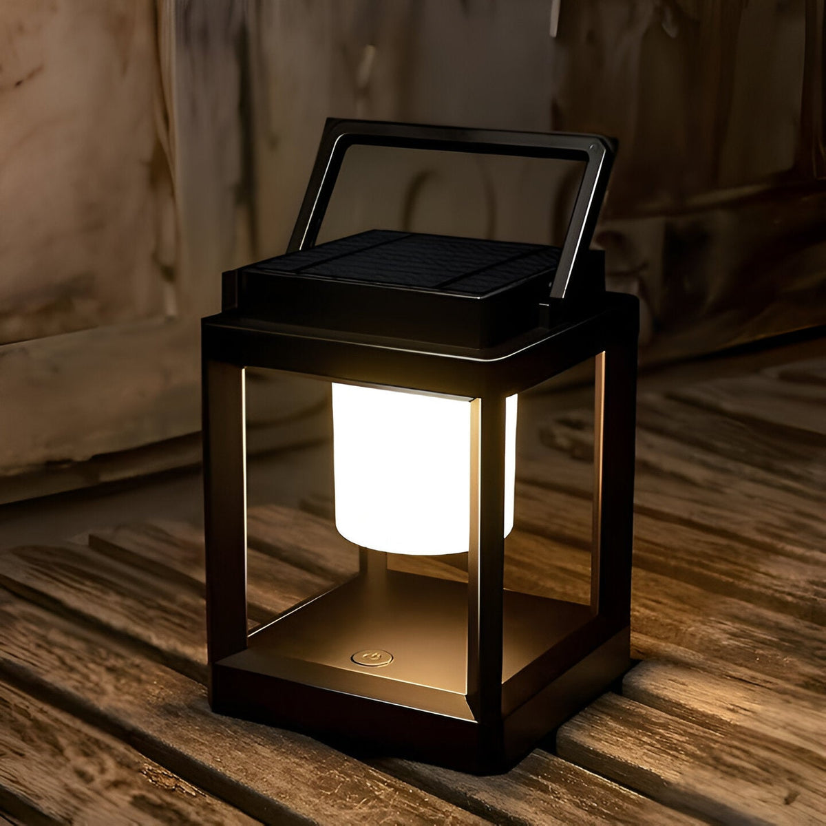 LED Garden Lantern with Metal Frame and Handle – 13.5 cm × 18 cm (5.31" × 7.09")