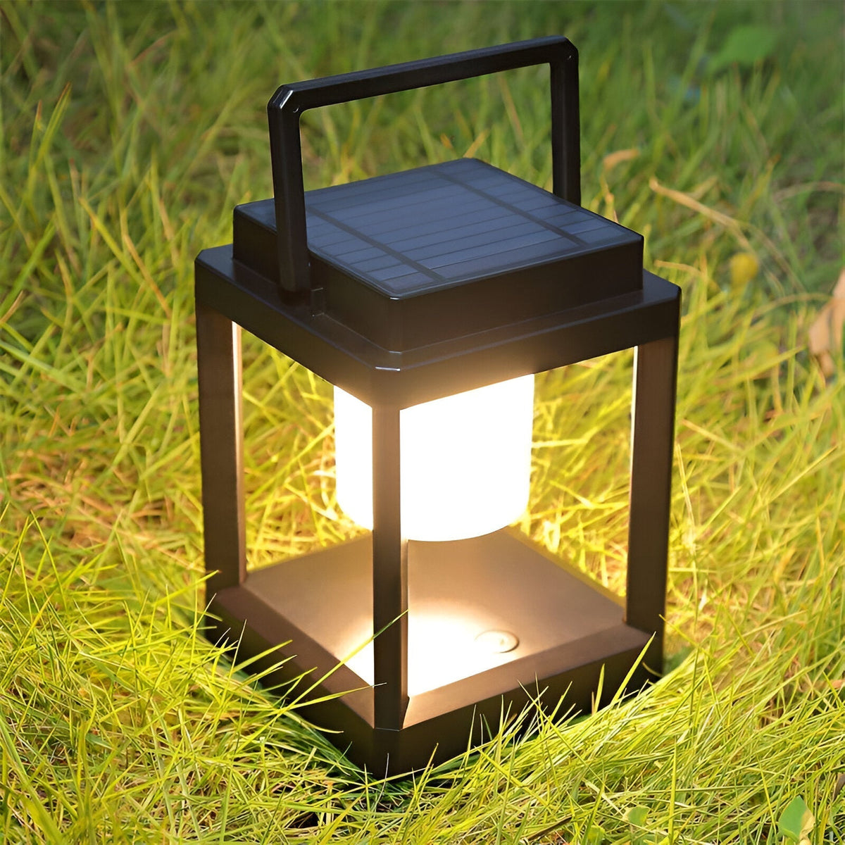 LED Garden Lantern with Metal Frame and Handle – product view