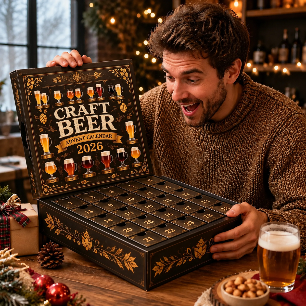 Beer Mug Advent Calendar 2026 with 24 Mini Ornaments – image 3