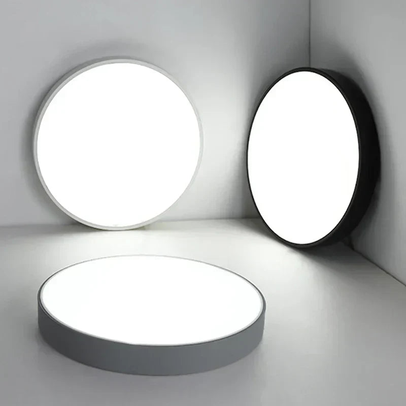 Round Low-Profile Ceiling Light – White
