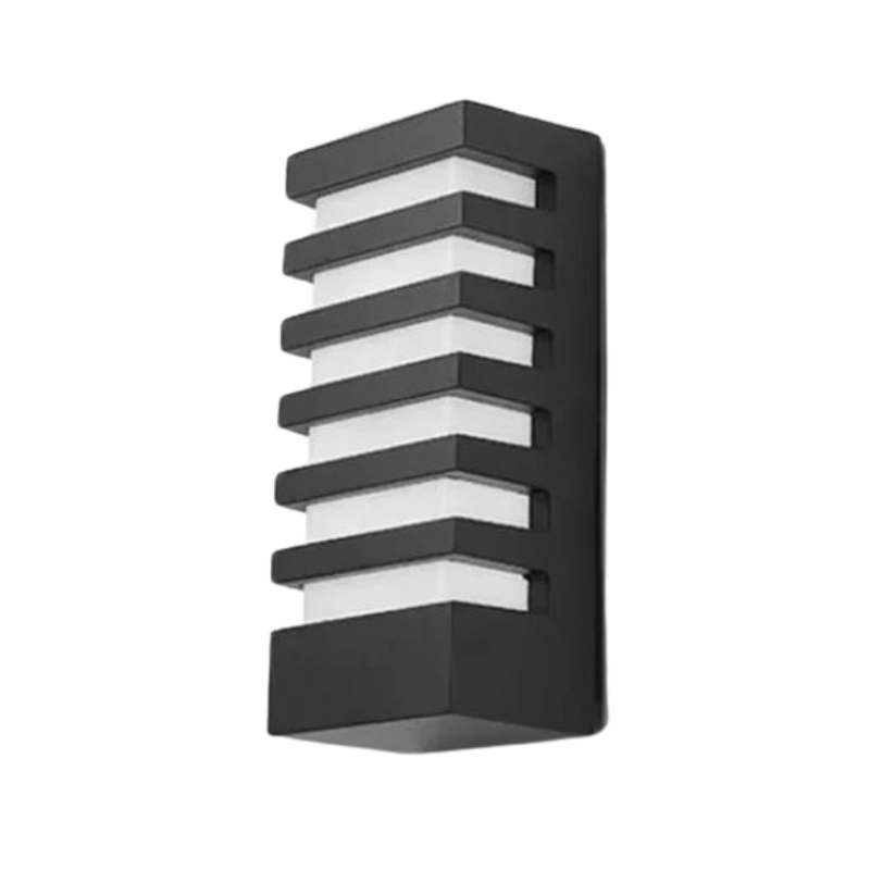 Outdoor Wall Lamp with Layered Front – Black - 12 × 6.5 cm (4.7" × 2.6")