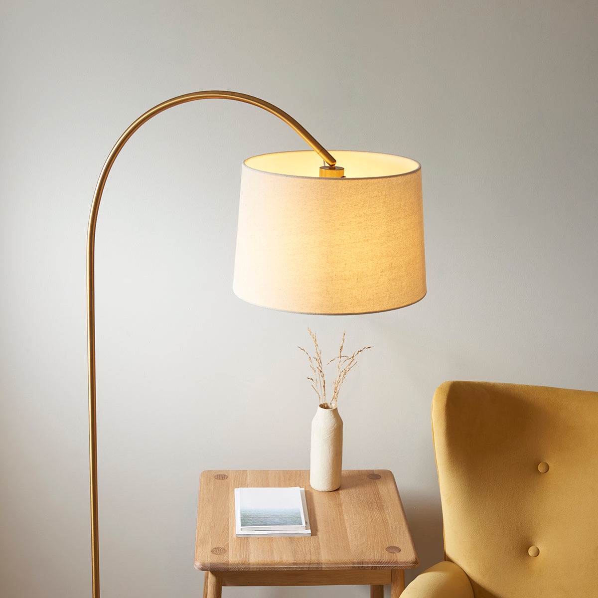 Ashby Brass-Finish Fabric Shade Floor Lamp - product detail 3