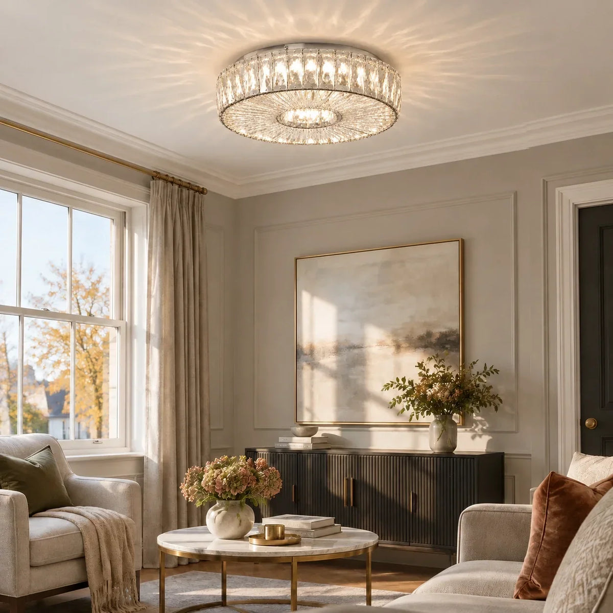 Lumiere Round Glass LED Ceiling Light - product detail 4