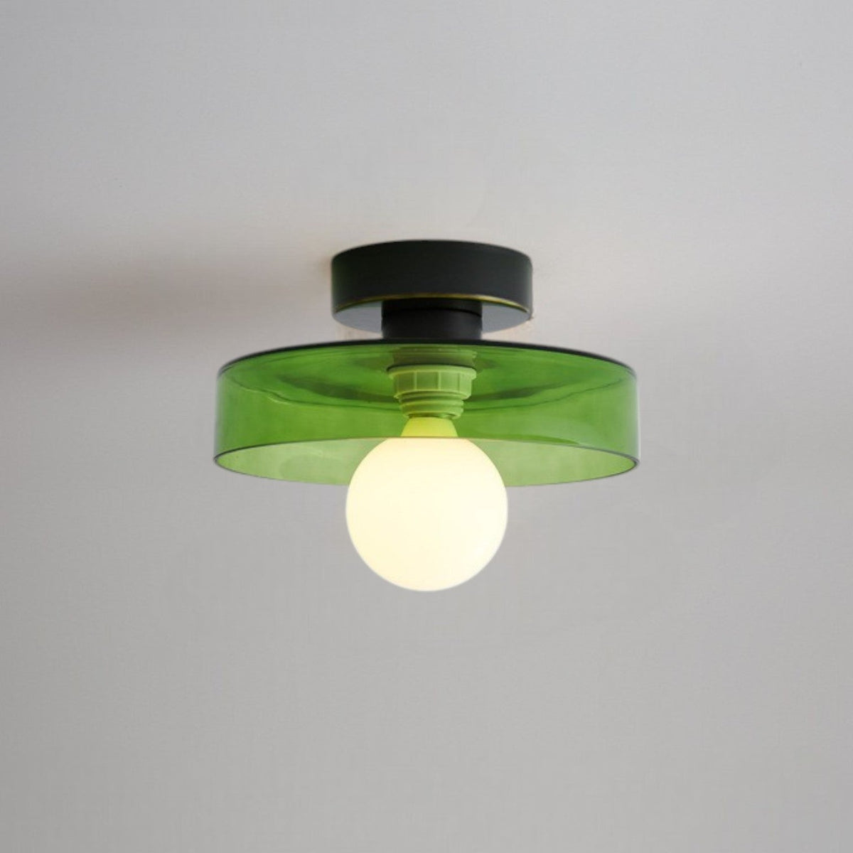 Bauhaus Glass Ceiling Light – Black/Green