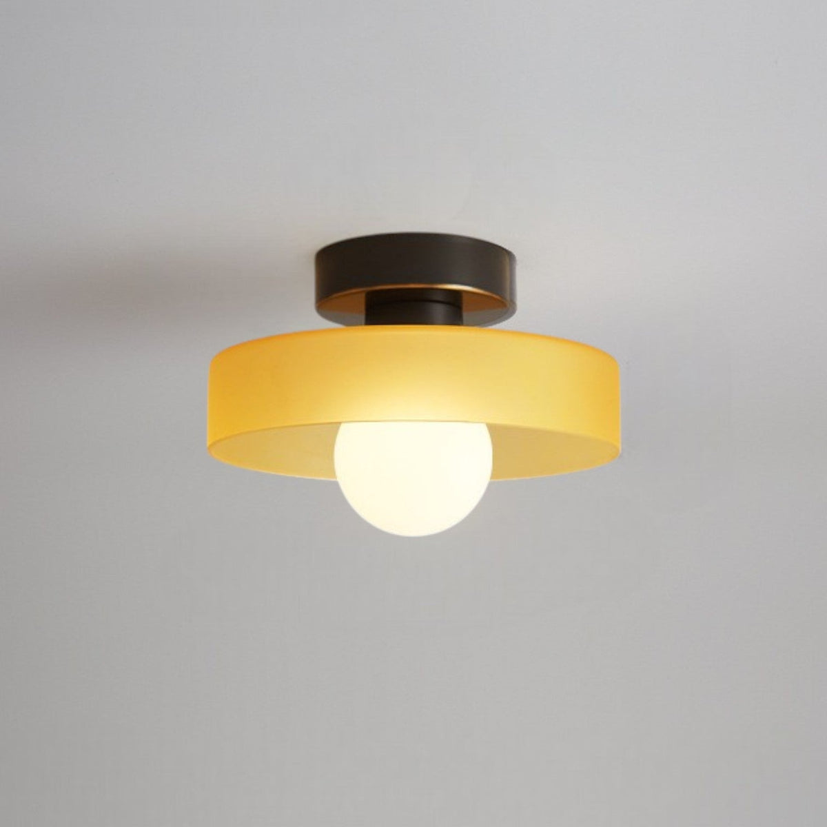 Bauhaus Glass Ceiling Light – Black/Orange