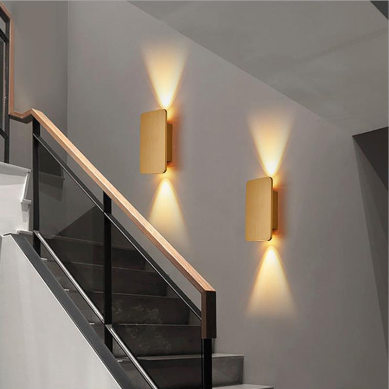 Rectangular Metal Indoor LED Wall Lamp – Gold