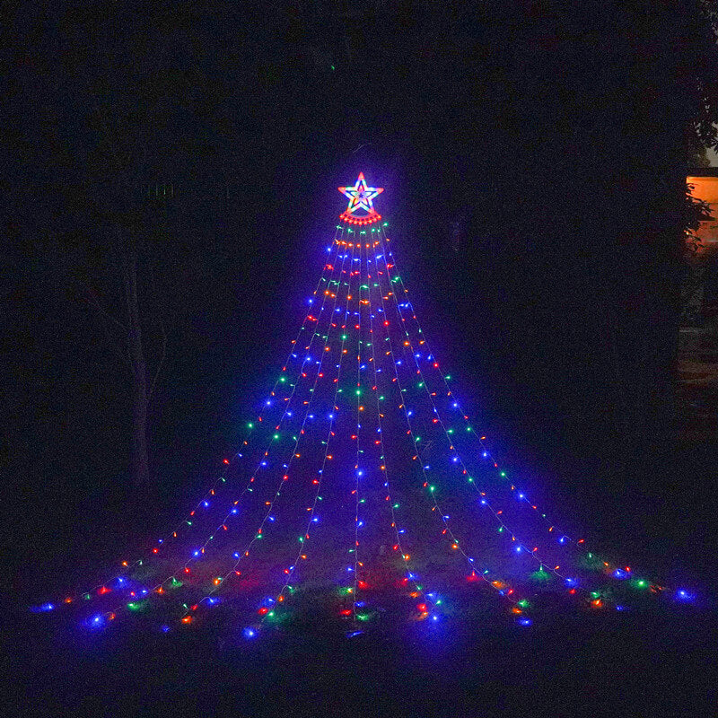 Solar String Lights with Star and Hanging Bulbs – Plug
