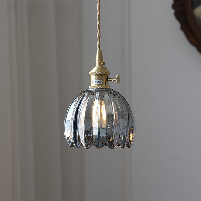 Retro Japanese Glass Pendant Lamp – Gray Smoke