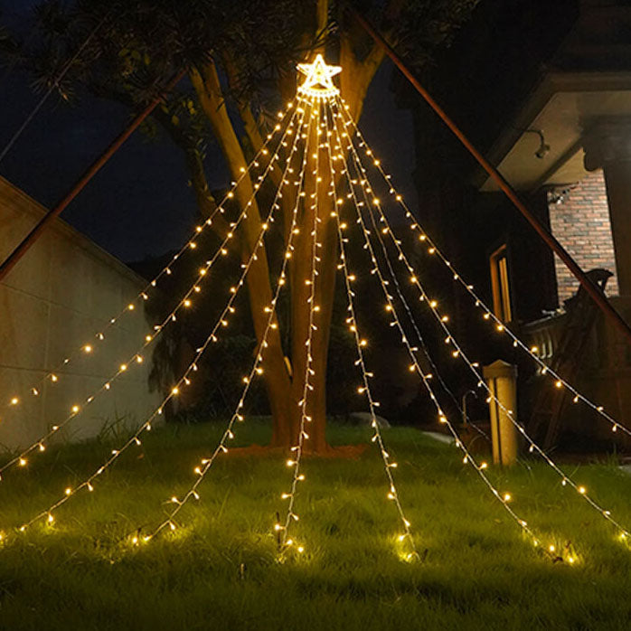 Solar String Lights with Star and Hanging Bulbs – product view