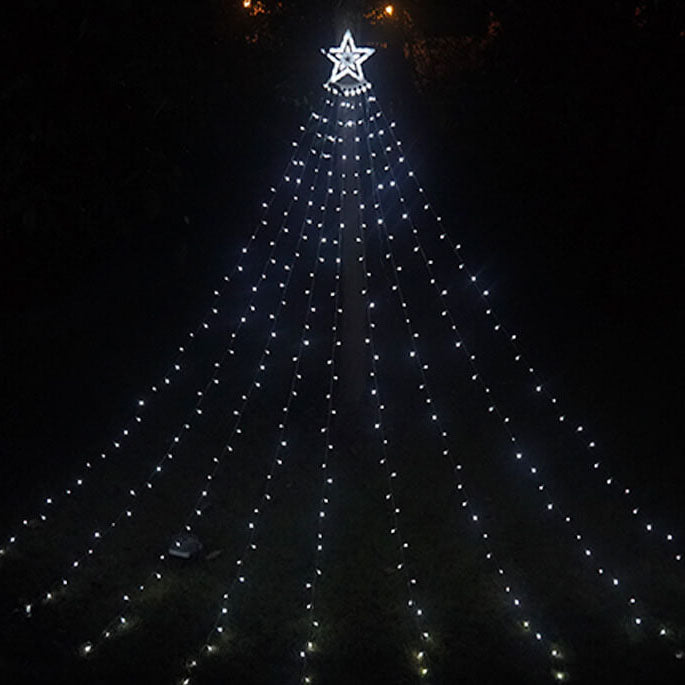 Solar String Lights with Star and Hanging Bulbs – product view