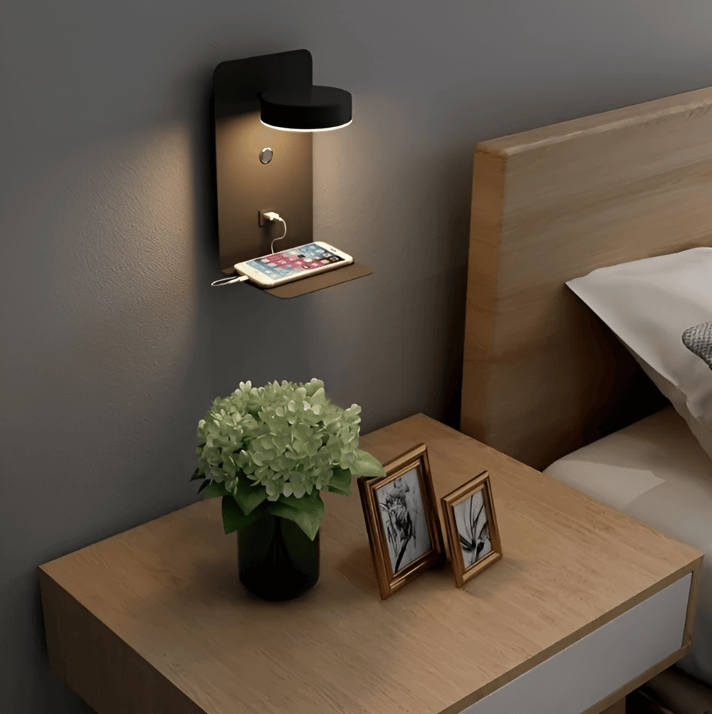 Aluminum Bedside Wall Lamp – Black