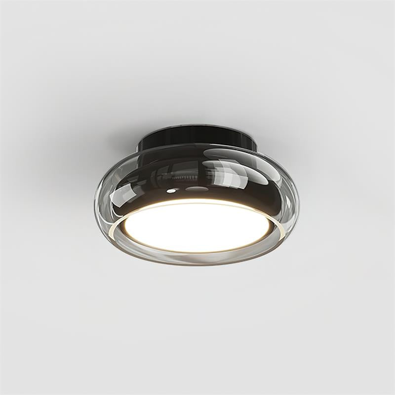 Retro Glass Surface-Mounted Ceiling Lamp – Black and smoky gray