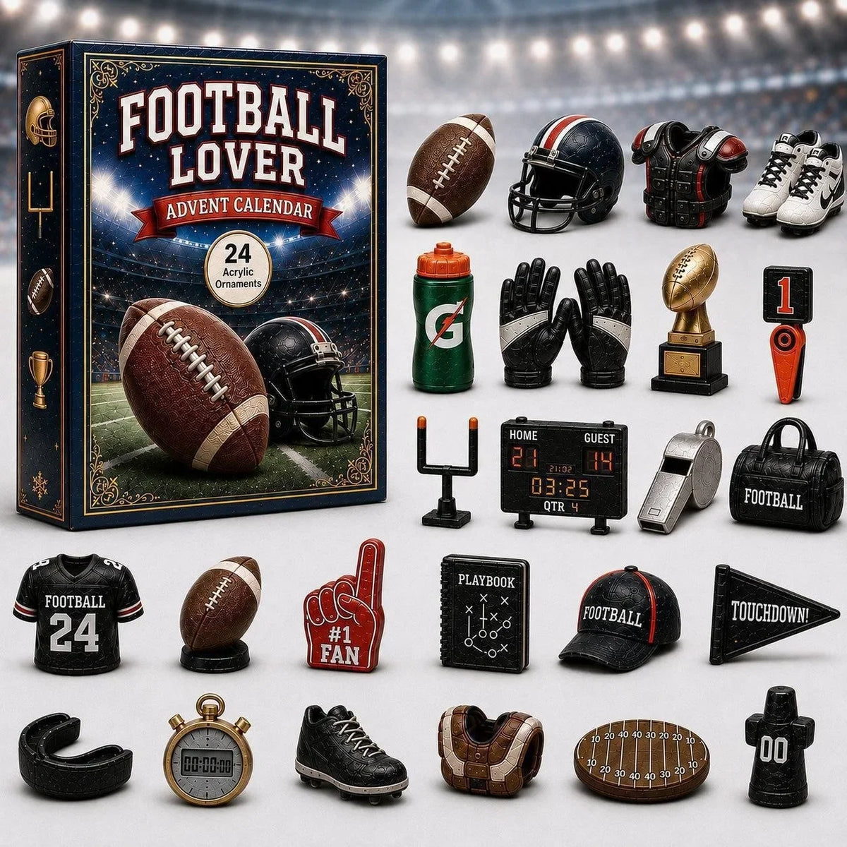 Sports Advent Calendar 2026 with 24 Acrylic Ornaments – Rugby Brown – image 7
