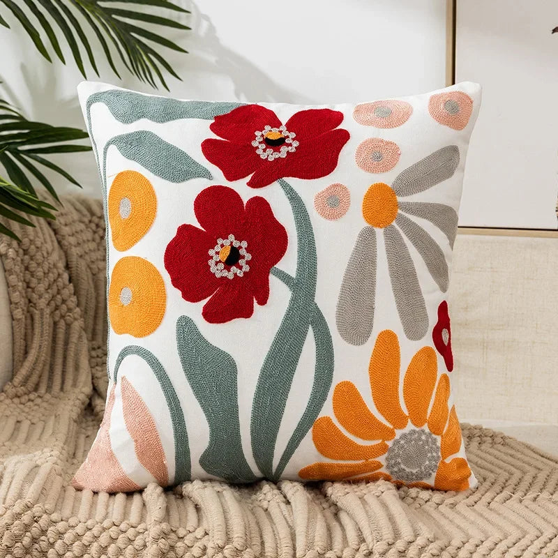 Bloomfield Embroidered Floral Cushion Cover - product detail 3