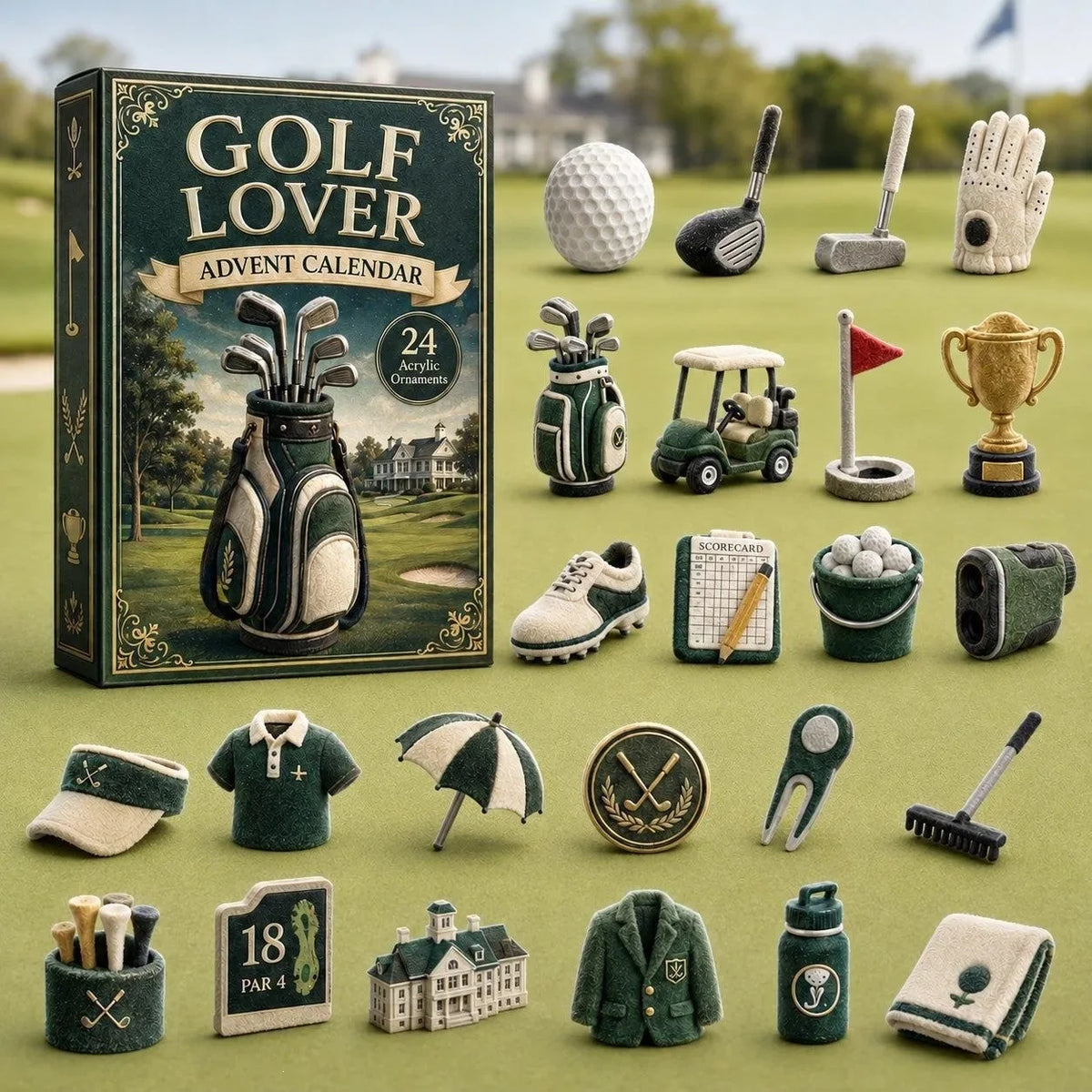 Sports Advent Calendar 2026 with 24 Acrylic Ornaments – Golf – image 14