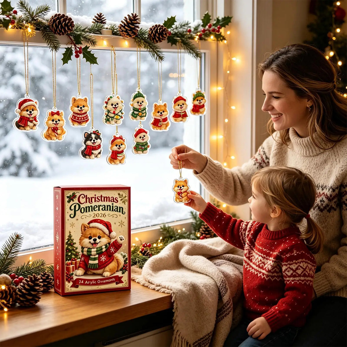 Pomeranian Advent Calendar 2026 with 24 Dog Ornaments – image 3