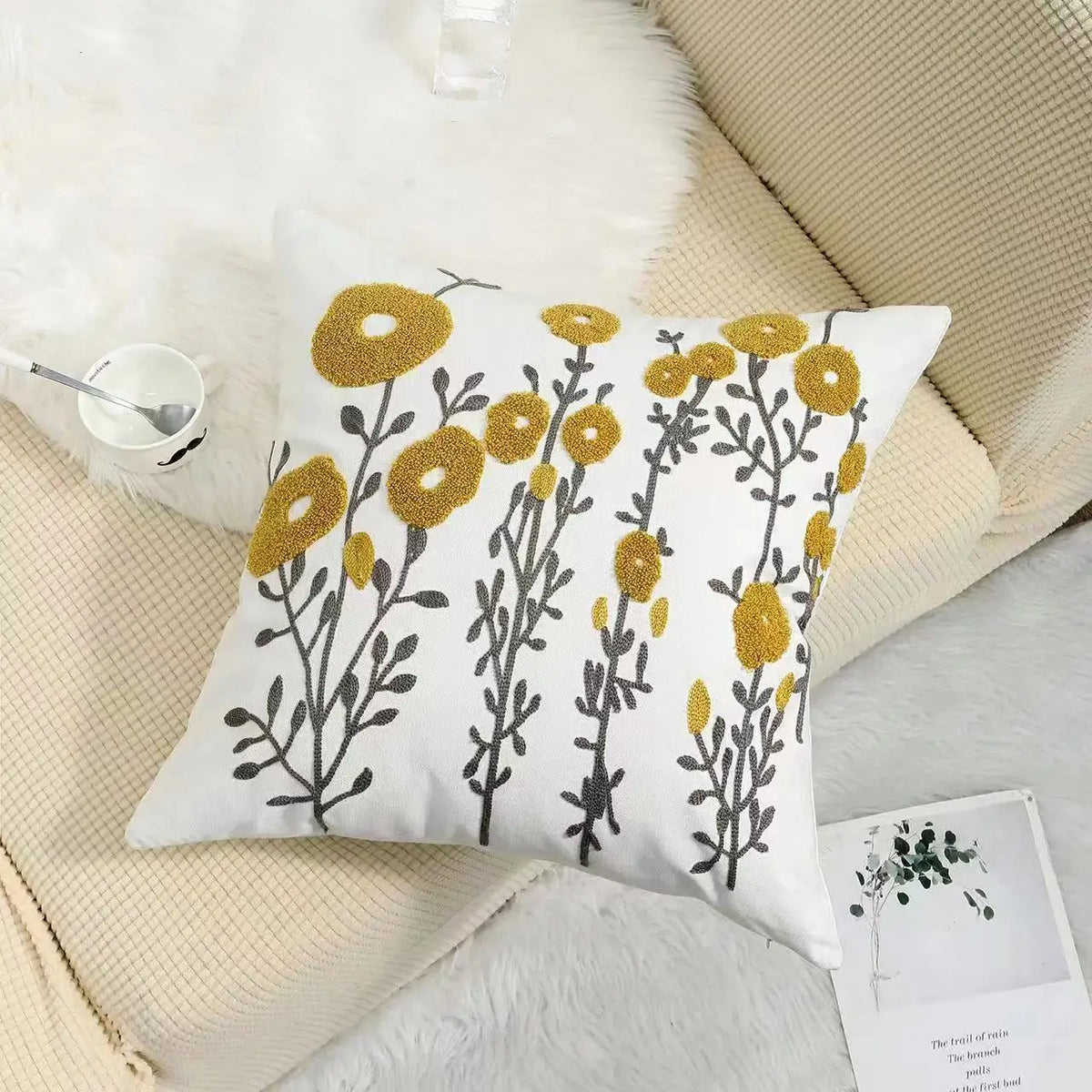 Bloomfield Embroidered Floral Cushion Cover - product detail 16