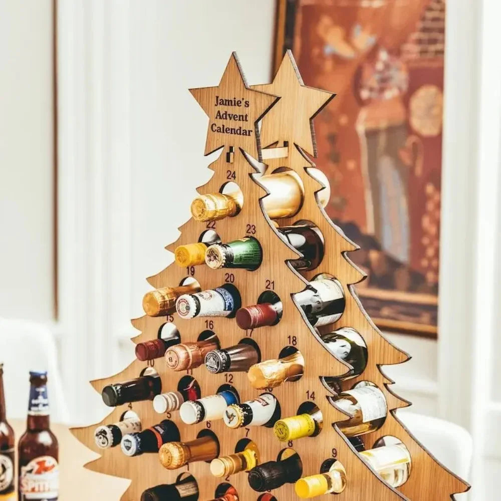Christmas Tree Bottle Stand Advent Calendar with 24 Spaces – image 2