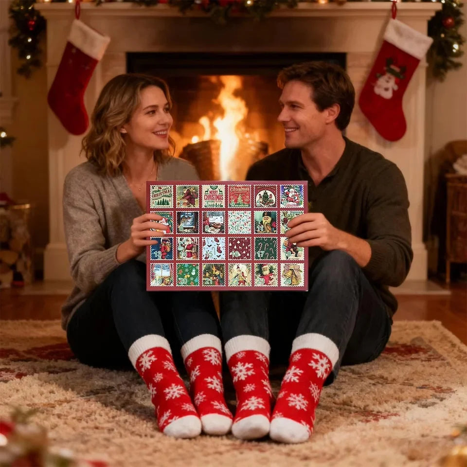Christmas Socks Advent Calendar with 12 Pairs of Socks – image 2