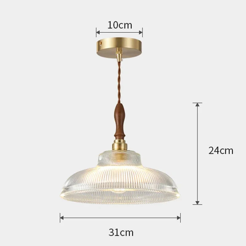 Glass & Wood Pendant Light – Product view 4