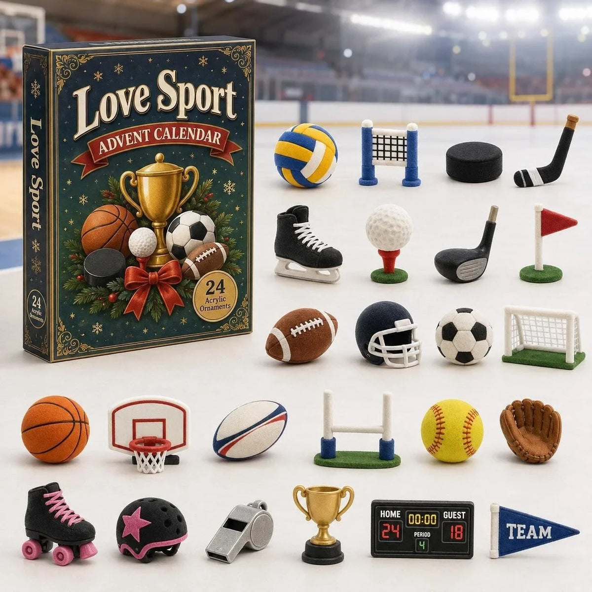 Sports Advent Calendar 2026 with 24 Acrylic Ornaments – Ball Sports B – image 10