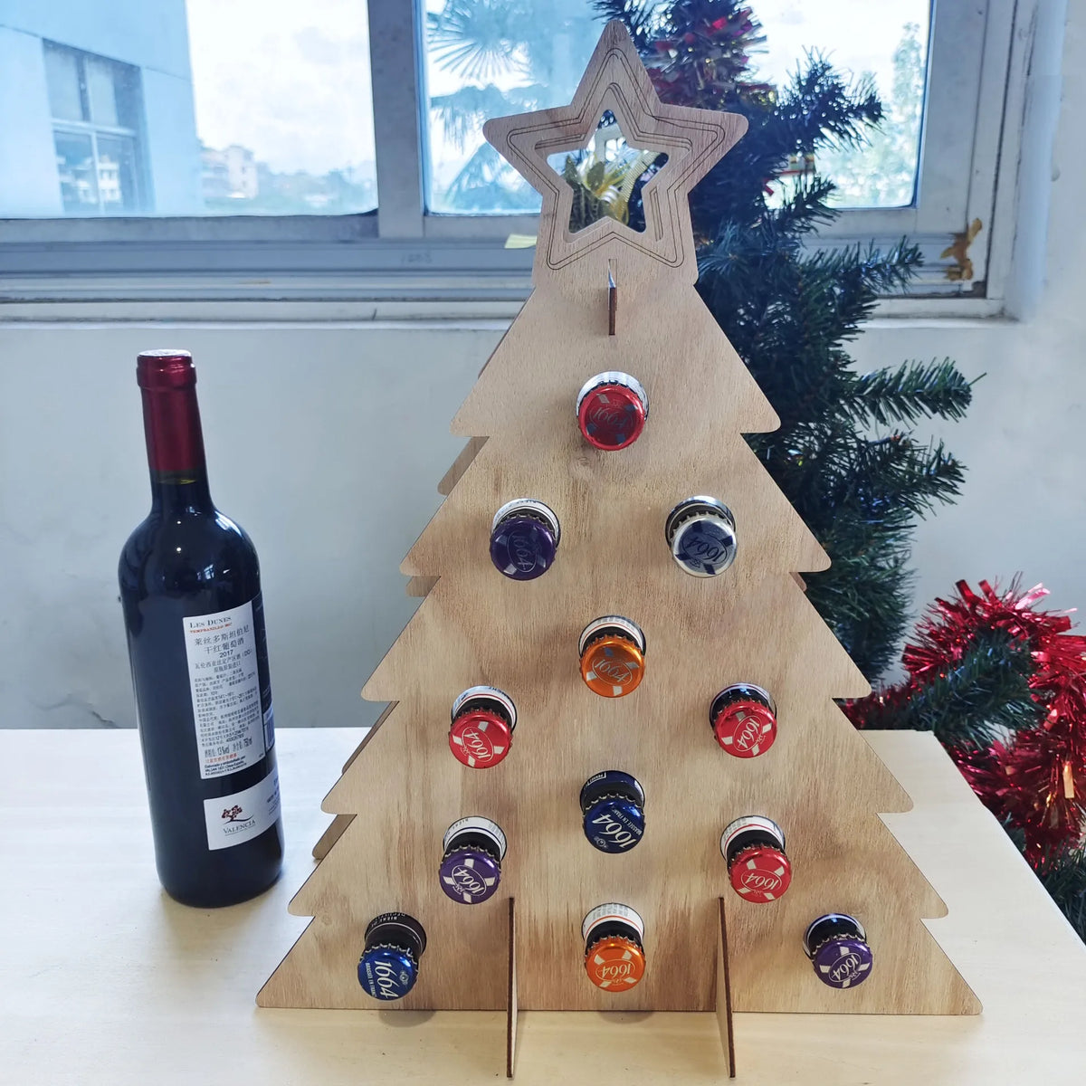 Christmas Tree Bottle Stand Advent Calendar with 24 Spaces – image 4