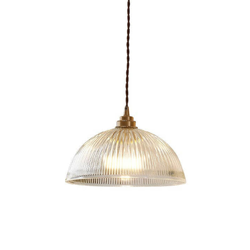 Ribbed Glass Dome Pendant Light – product view