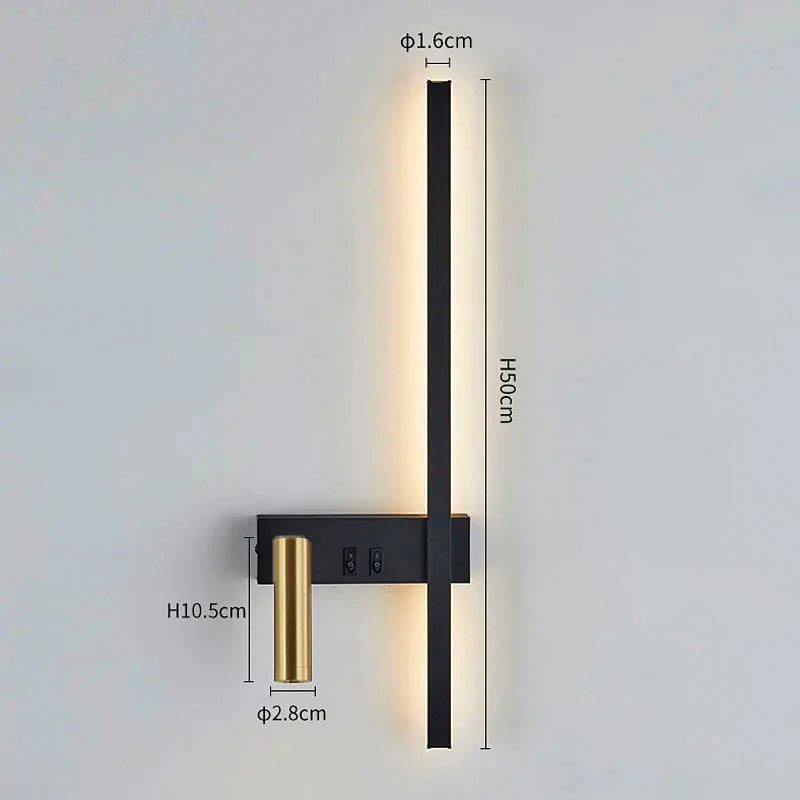 Adjustable Spotlight Wall Lamp – Black and Gold L