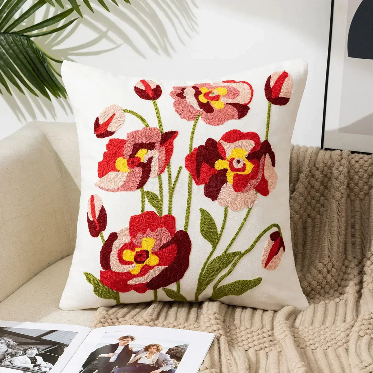 Bloomfield Embroidered Floral Cushion Cover - product detail 21