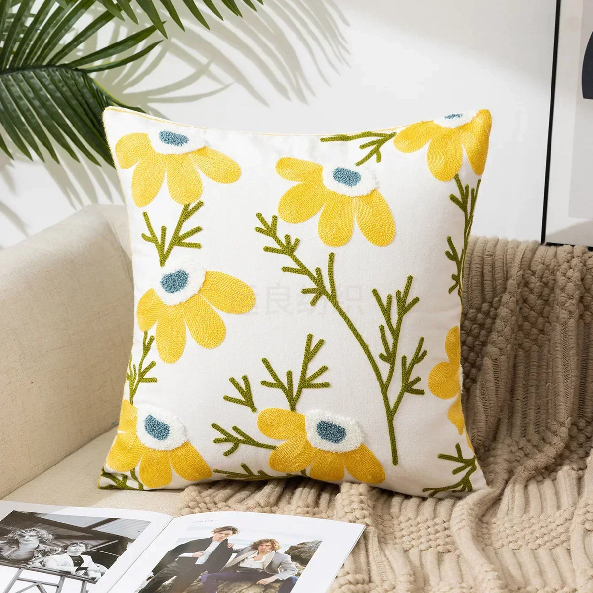 Bloomfield Embroidered Floral Cushion Cover - product detail 12