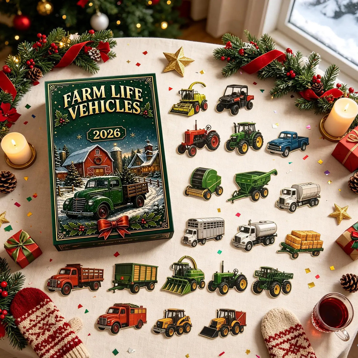Tractor Advent Calendar 2026 with 24 Acrylic Ornaments – image 2