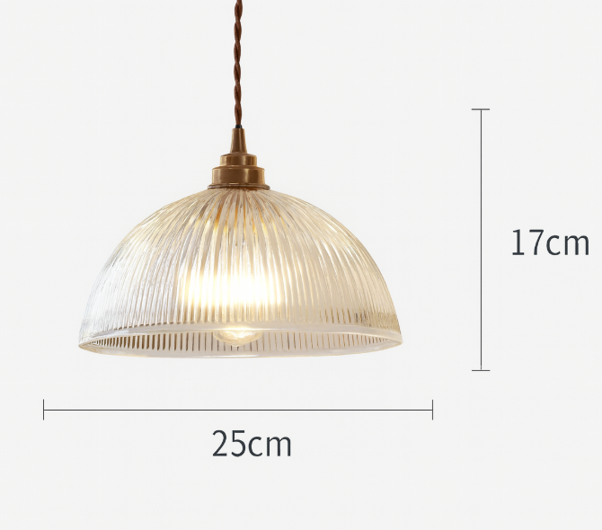 Ribbed Glass Dome Pendant Light – product view