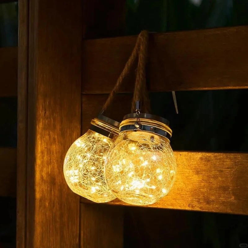Solar Glass Globe Hanging Lantern – product view