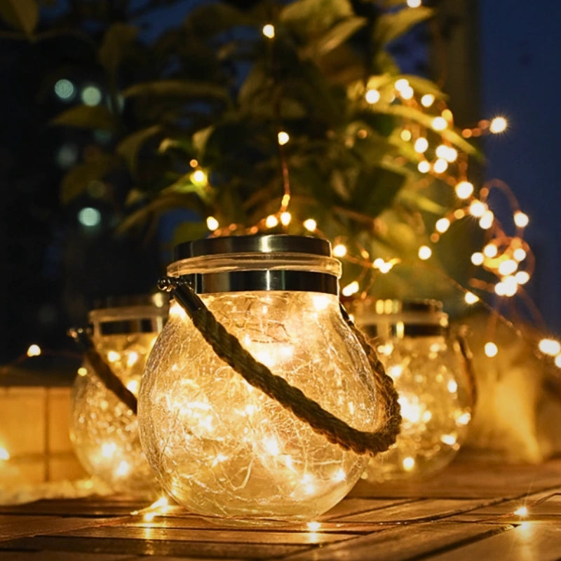 Solar Glass Globe Hanging Lantern – product view