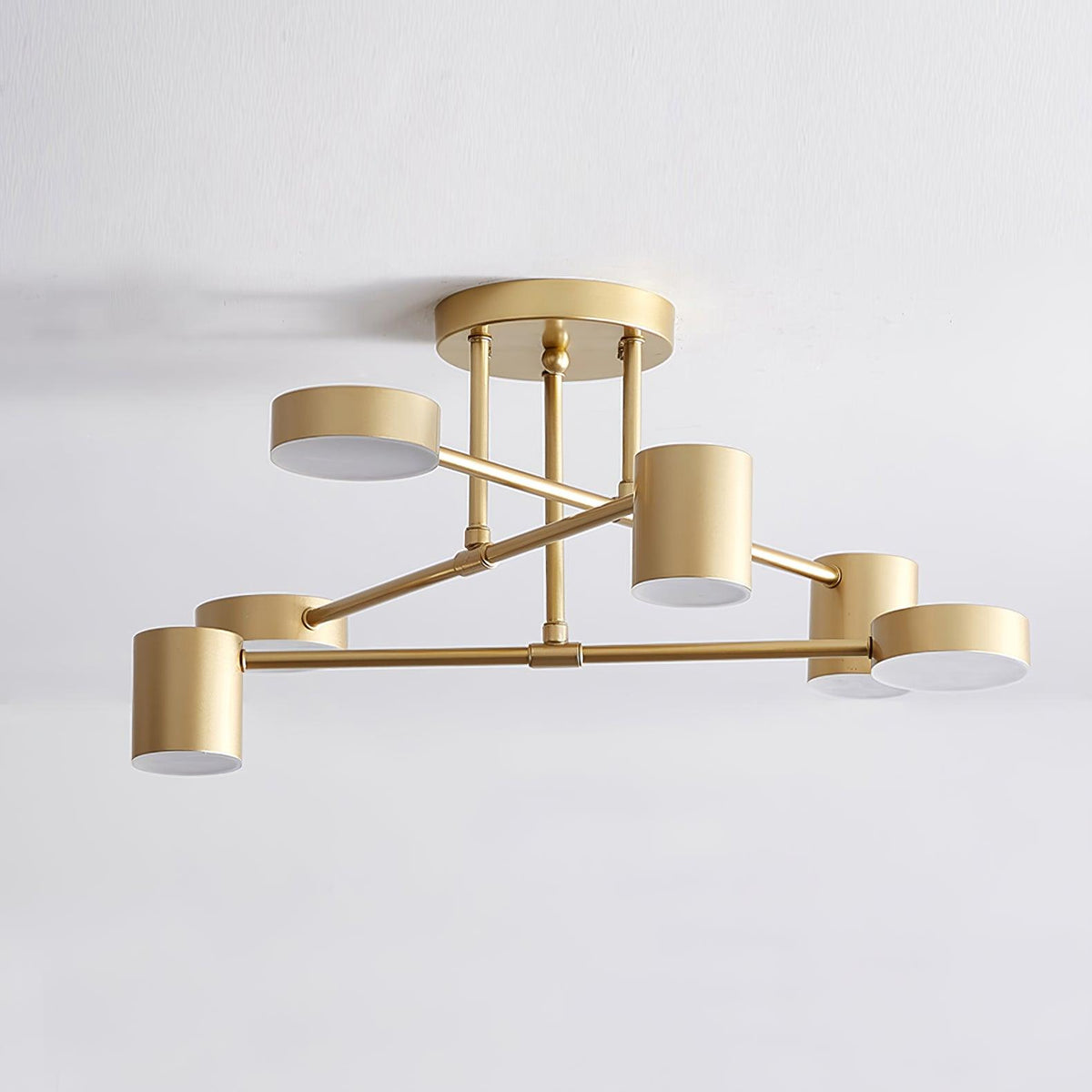 Intersecting-Arm Ceiling Light – Gold