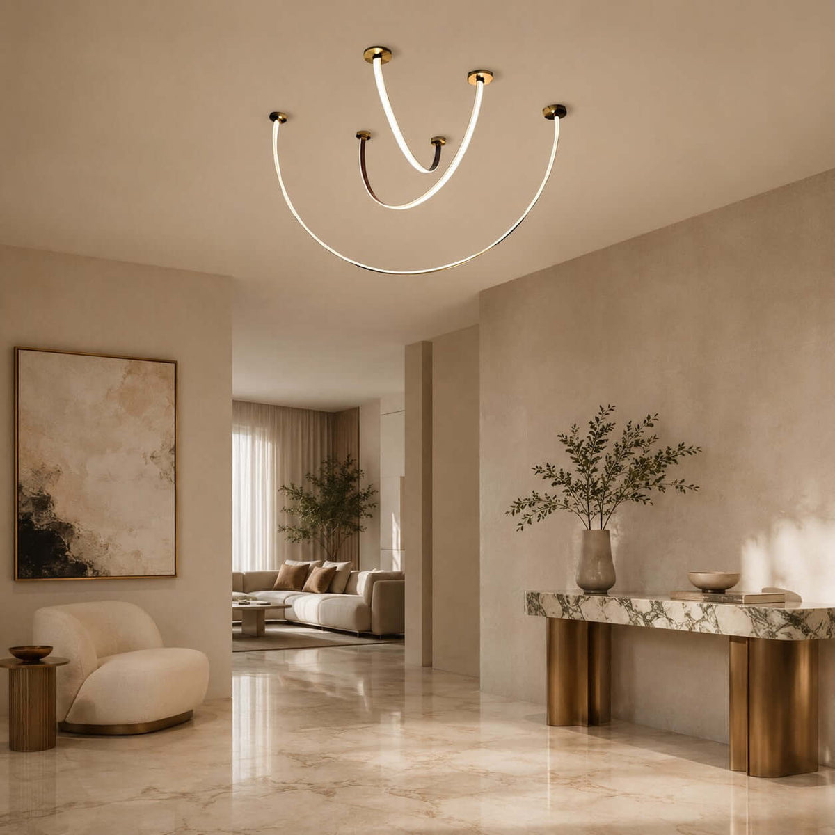 Curved-Arm LED Ceiling Light – product view